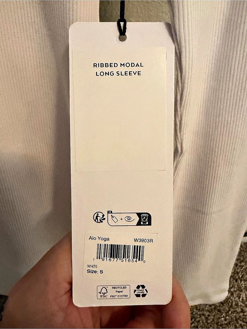 Alo Yoga Ribbed Modal Long Sleeve - Picture 3 of 5
